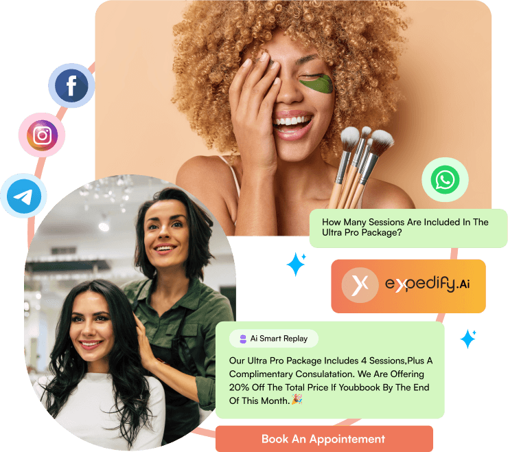 Beauty professionals using AI technology